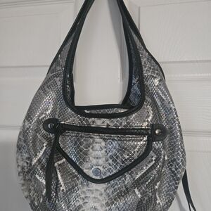Simply Vera Vera Wang Black and Gray Iridescent Shoulder Hobo Bag